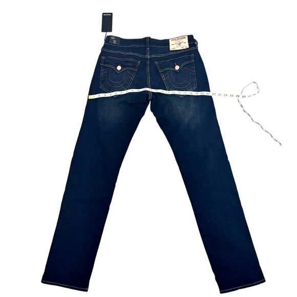 NWT True Religion Geno SN Flap Slim Jeans Men’s Size 30 Dark Scorched Wash - Picture 2 of 10